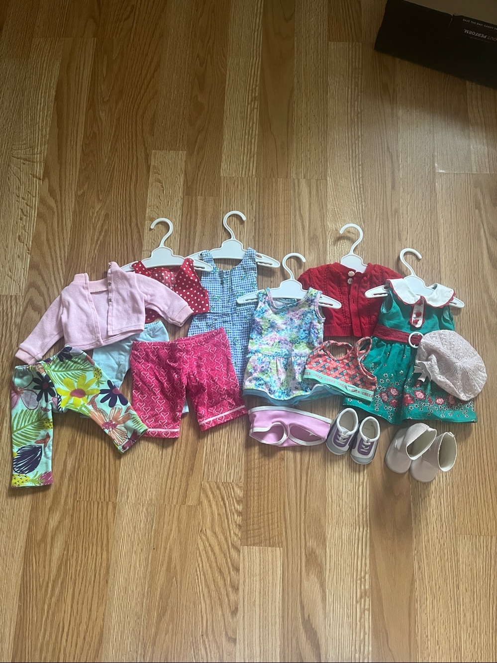 American Girl Doll Outfits & Accessories Set in Pink, Red, Green, Floral